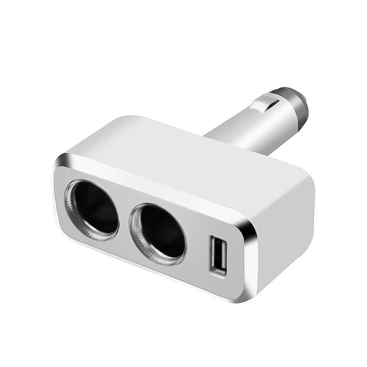 SHUNWEI SD-1909 80W 0.8A Car 2 in 1 USB Charger 90 Degree Free Rotation Cigarette Lighter (White) - Cigar Socket by SHUNWEI | Online Shopping South Africa | PMC Jewellery | Buy Now Pay Later Mobicred