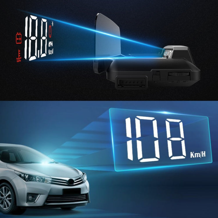 H408S Car 3.7 inch OBD Mode HUD Head-up Display Support Engine Failure Alarm / Water Temperature Alarm Voltage Alarm - Head Up Display System by PMC Jewellery | Online Shopping South Africa | PMC Jewellery | Buy Now Pay Later Mobicred