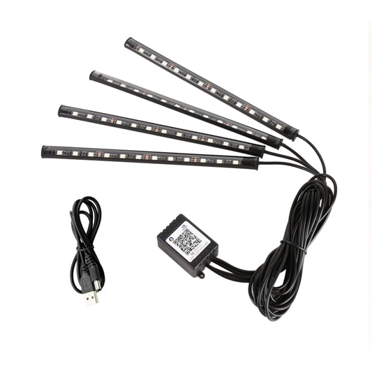 4 in 1 Universal Car USB 8-color APP Control LED Atmosphere Light Decorative Lamp, with 12LEDs Lamps Cable Length: 1.5m - Atmosphere lights by PMC Jewellery | Online Shopping South Africa | PMC Jewellery | Buy Now Pay Later Mobicred