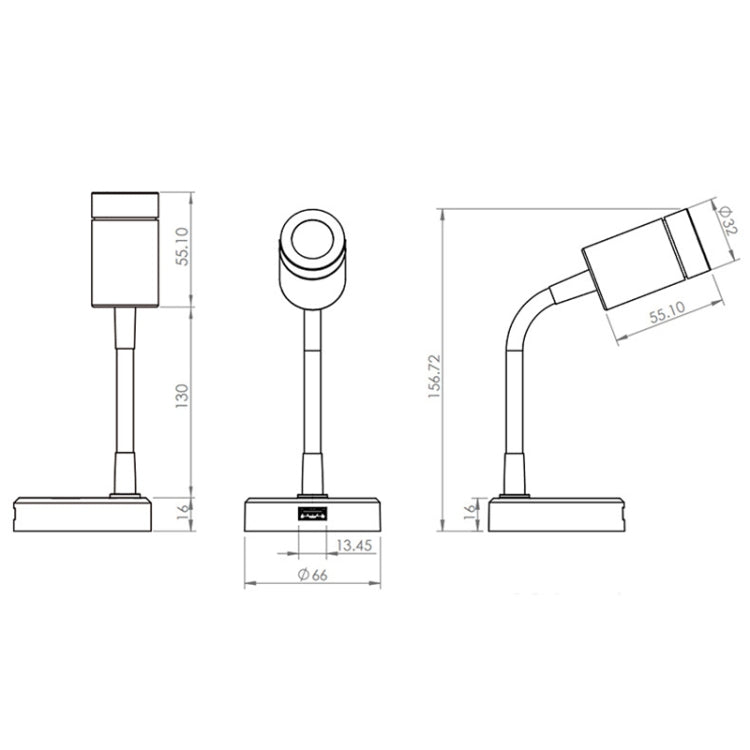 130mm RV 10-30V Multi-functional Reading Light with Touch Switch, Style: Hose - Instrument Lights by PMC TechLife | Online Shopping South Africa | PMC TechLife | Buy Now Pay Later Mobicred