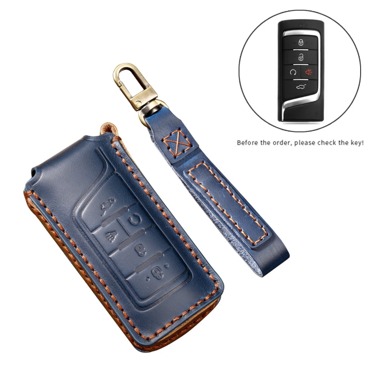 Hallmo Car Cowhide Leather Key Protective Cover Key Case for Trumpchi GS4 2021 B Style(Brown) - Car Key Cases by Hallmo | Online Shopping South Africa | PMC Jewellery | Buy Now Pay Later Mobicred