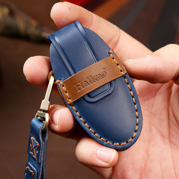 Hallmo Car Cowhide Leather Key Protective Cover Key Case for Nissan Sylphy 2-button(Blue) - free shipping - PMC TechLife - Order now!