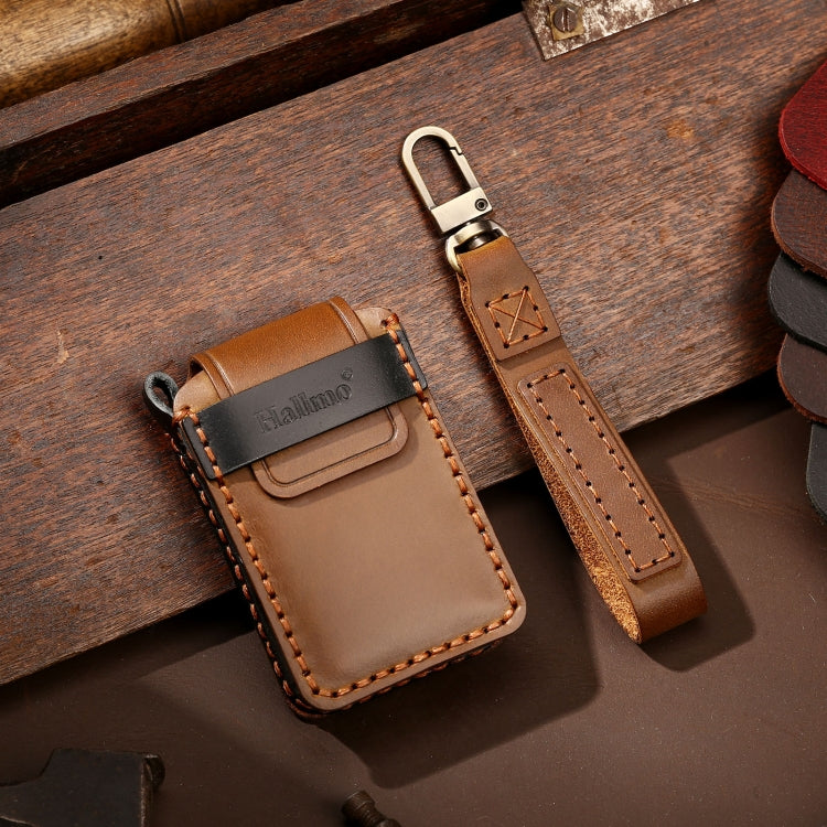Hallmo Car Cowhide Leather Key Protective Cover Key Case for New Mazda Axela(Brown) - free shipping - PMC TechLife - Order now!