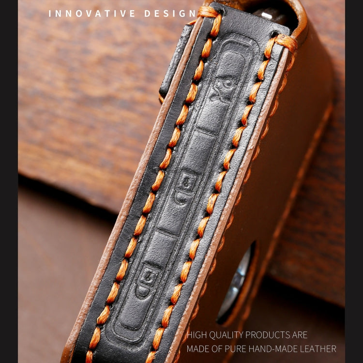Hallmo Car Cowhide Leather Key Protective Cover Key Case for Volvo 6-button(Brown) - free shipping - PMC TechLife - Order now!