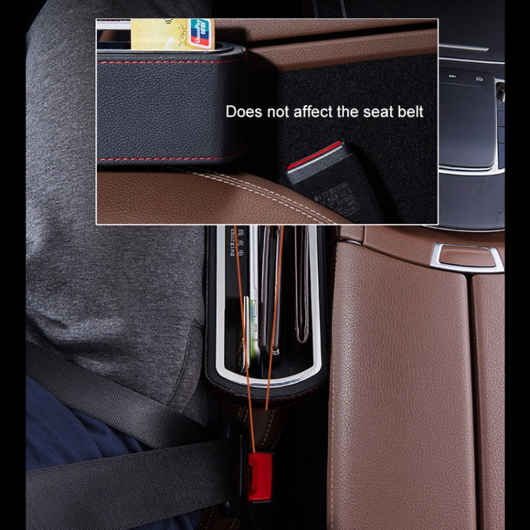 Car Multi-functional Wireless Fast Charge Console PU Leather Box Cup Holder Seat Gap Side Storage Box (Beige) - Stowing Tidying by PMC TechLife | Online Shopping South Africa | PMC TechLife | Buy Now Pay Later Mobicred