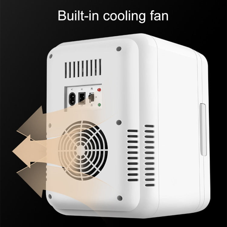 8L 37-48W Tempered Glass Panel Car / Home Mini Refrigerator US Plug(Silver) - Refrigerators by PMC TechLife | Online Shopping South Africa | PMC TechLife | Buy Now Pay Later Mobicred