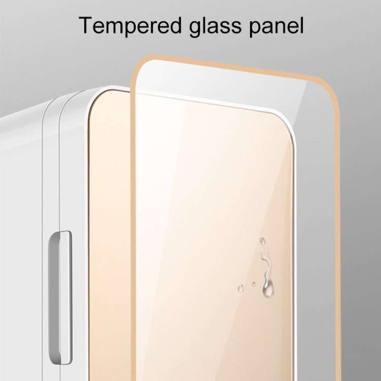 8L 37-48W Tempered Glass Panel Car / Home Mini Refrigerator US Plug(Silver) - Refrigerators by PMC TechLife | Online Shopping South Africa | PMC TechLife | Buy Now Pay Later Mobicred