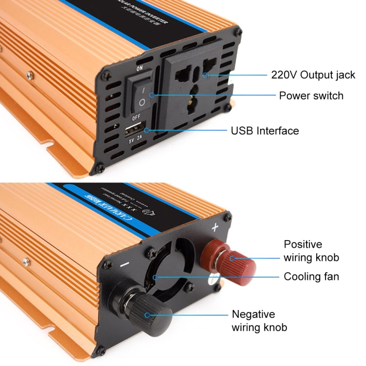 Carmaer Modified Sine Wave 24V to 220V 1600W Car Multi-function Double Digital Display Inverter Household Power Converter - Modified Square Wave by PMC TechLife | Online Shopping South Africa | PMC TechLife | Buy Now Pay Later Mobicred