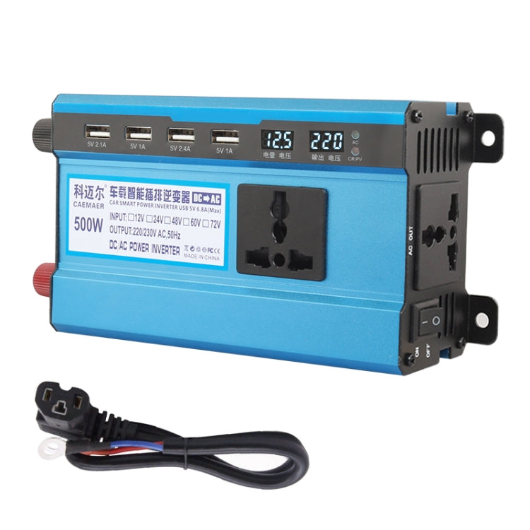 Carmaer 48V to 220V 500W Double Socket Car Double Digital Display Inverter Household Power Converter - Modified Square Wave by PMC TechLife | Online Shopping South Africa | PMC TechLife | Buy Now Pay Later Mobicred