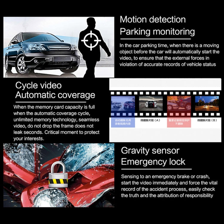 F22 3.16 inch 1080P HD Night Vision Driving Recorder, Standard Version with In-car View Camera - free shipping - PMC TechLife - Order now!