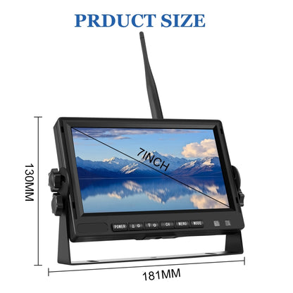 PZ710-W 7 inch Car Digital Wireless Rear-view Split-screen Monitor Four Record - Rearview Monitors by PMC Jewellery | Online Shopping South Africa | PMC Jewellery | Buy Now Pay Later Mobicred