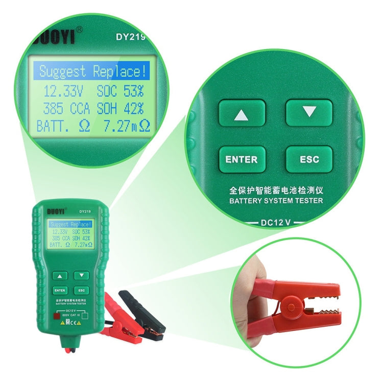 DUOYI DY219A Car 12V / 24V Digital Battery Analyzer Fault Diagnostic Device - Electronic Test by DUOYI | Online Shopping South Africa | PMC Jewellery | Buy Now Pay Later Mobicred