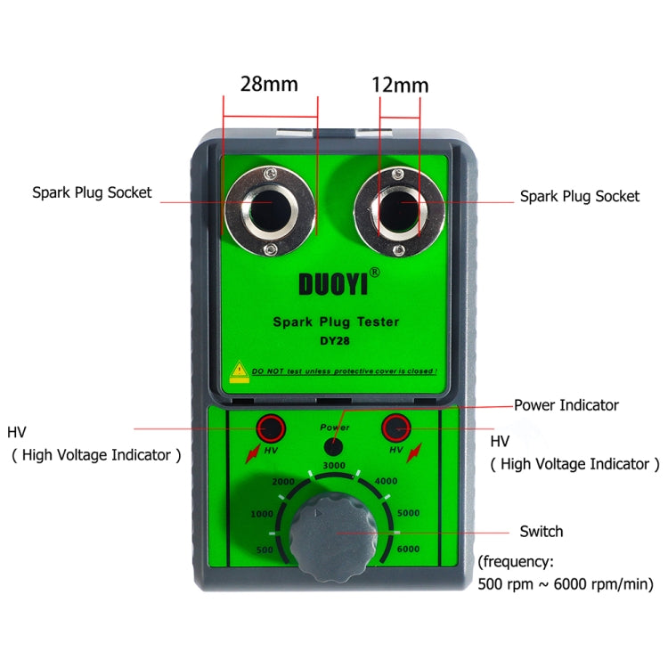 DUOYI DY28 Car Double Hole Spark Plug Tester, US Plug - Electronic Test by DUOYI | Online Shopping South Africa | PMC Jewellery | Buy Now Pay Later Mobicred