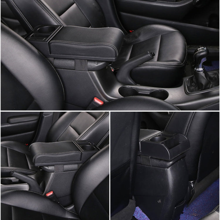 Car Multi-functional Dual USB Armrest Box Booster Pad, Microfiber Leather Curved Type (Black White) - Seat Accessories by PMC TechLife | Online Shopping South Africa | PMC TechLife | Buy Now Pay Later Mobicred