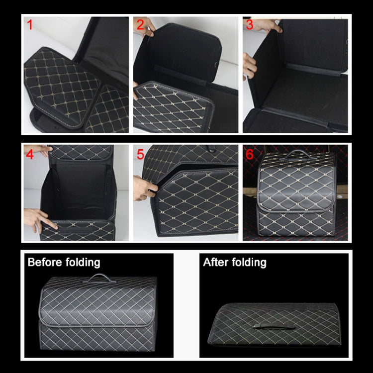 Car Trunk Foldable Storage Box, Rhombic Grid Middle Size: 40 x 32 x 30cm (Coffee) - free shipping - PMC Jewellery - Order now!