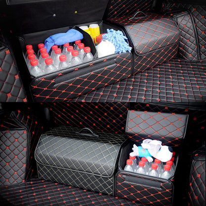 Car Trunk Foldable Storage Box, Rhombic Grid Middle Size: 40 x 32 x 30cm (Beige) - Stowing Tidying by PMC Jewellery | Online Shopping South Africa | PMC Jewellery | Buy Now Pay Later Mobicred