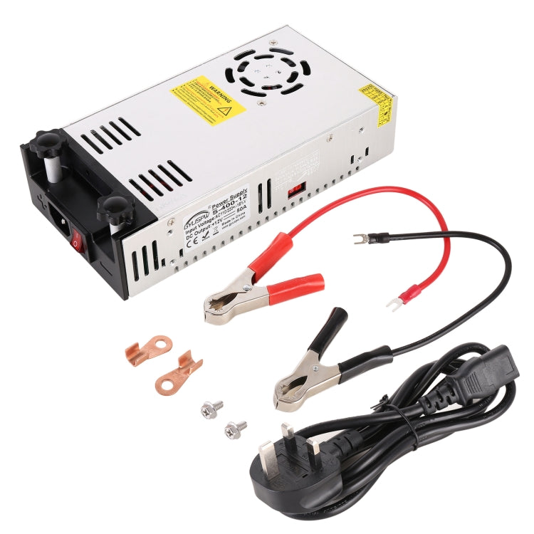 S-400-12 DC12V 400W 33.3A DIY Regulated DC Switching Power Supply Power Step-down Transformer with Clip, UK Plug - Step-down Transformer by PMC TechLife | Online Shopping South Africa | PMC TechLife | Buy Now Pay Later Mobicred