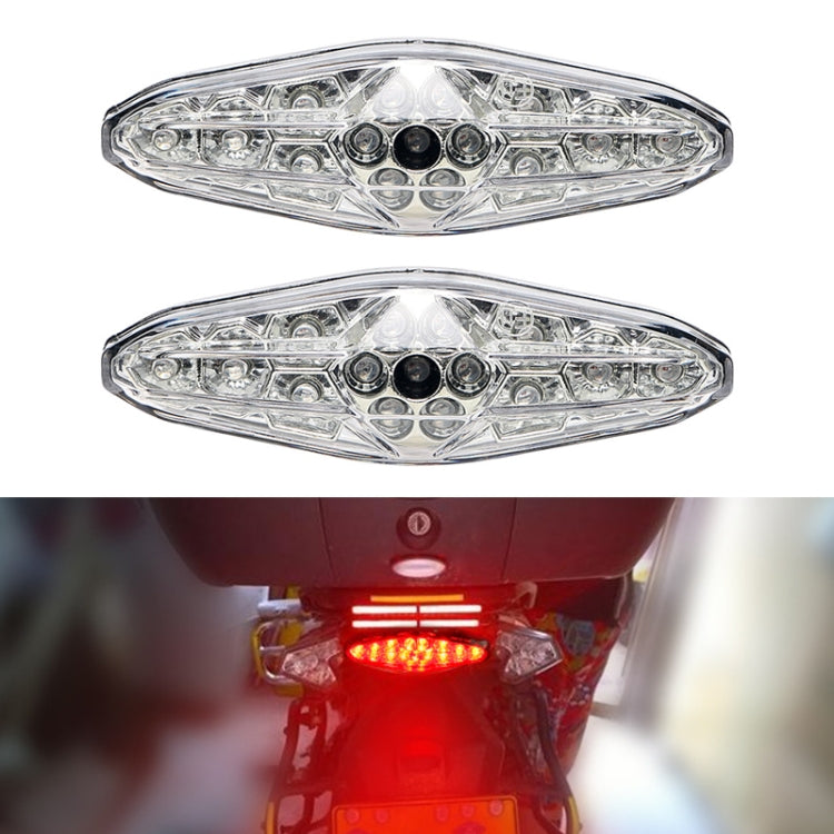 2 PCS KC-WD-NEW-3X Motorcycle LED Brake Light Running Lamp (Transparent) - Signal Lights by PMC Jewellery | Online Shopping South Africa | PMC Jewellery | Buy Now Pay Later Mobicred