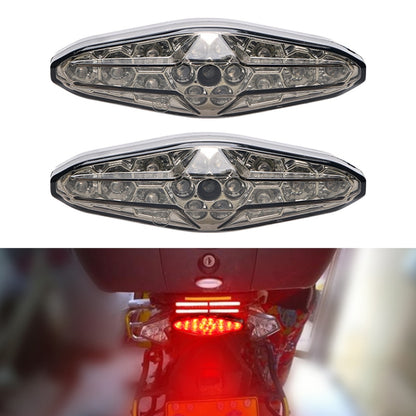 2 PCS KC-WD-NEW-3X Motorcycle LED Brake Light Running Lamp (Transparent Black) - Signal Lights by PMC Jewellery | Online Shopping South Africa | PMC Jewellery | Buy Now Pay Later Mobicred