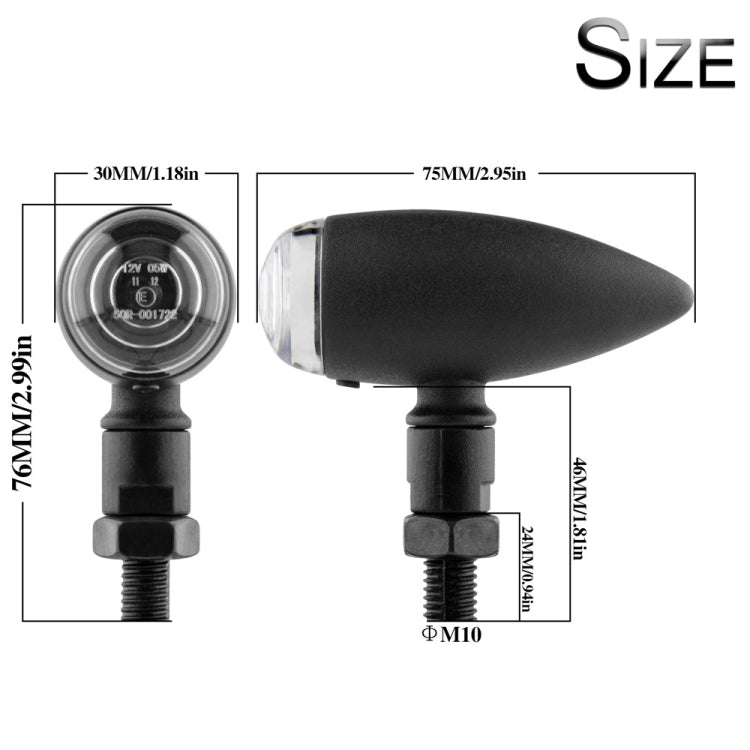 2 PCS KC805 Motorcycle Retro Metal Turn Signal Light (Transparent) - Turn Signal by PMC TechLife | Online Shopping South Africa | PMC TechLife | Buy Now Pay Later Mobicred