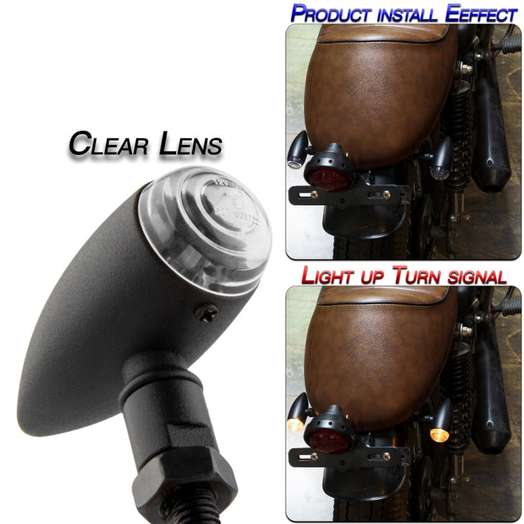 2 PCS KC805 Motorcycle Retro Metal Turn Signal Light (Transparent) - Turn Signal by PMC TechLife | Online Shopping South Africa | PMC TechLife | Buy Now Pay Later Mobicred