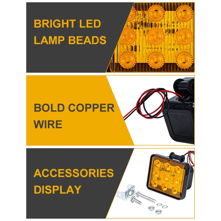 2 PCS ZS-7013 3 inch 9LEDs Strobe Waterproof Car / Truck Warning Light (White Light) - Warning Lights by PMC TechLife | Online Shopping South Africa | PMC TechLife | Buy Now Pay Later Mobicred