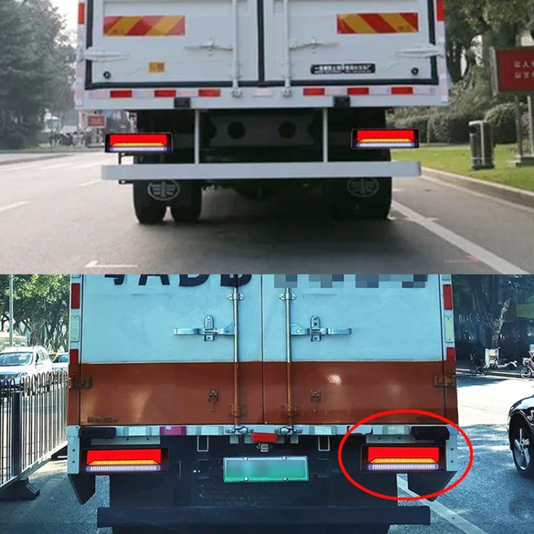 2 PCS Heavy-duty Truck Trailer 147LED Light Guide Three-color Brake Light (Transparent Black) - Brake Lights by PMC TechLife | Online Shopping South Africa | PMC TechLife | Buy Now Pay Later Mobicred