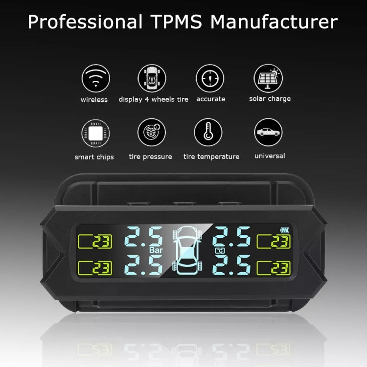 Car High Precision Solar Charging Tire Pressure Monitoring System TPMS, Built-in Voice Sensor - free shipping - PMC TechLife - Order now!