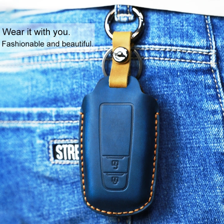 For Toyota Car Cowhide Leather Key Protective Cover Key Case, Two Keys Version(Red) - free shipping - PMC Jewellery - Order now!