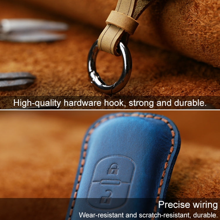 For Mazda Old Style Hallmo Car Cowhide Leather Key Protective Cover Key Case, Three Keys Version(Red) - free shipping - PMC Jewellery - Order now!