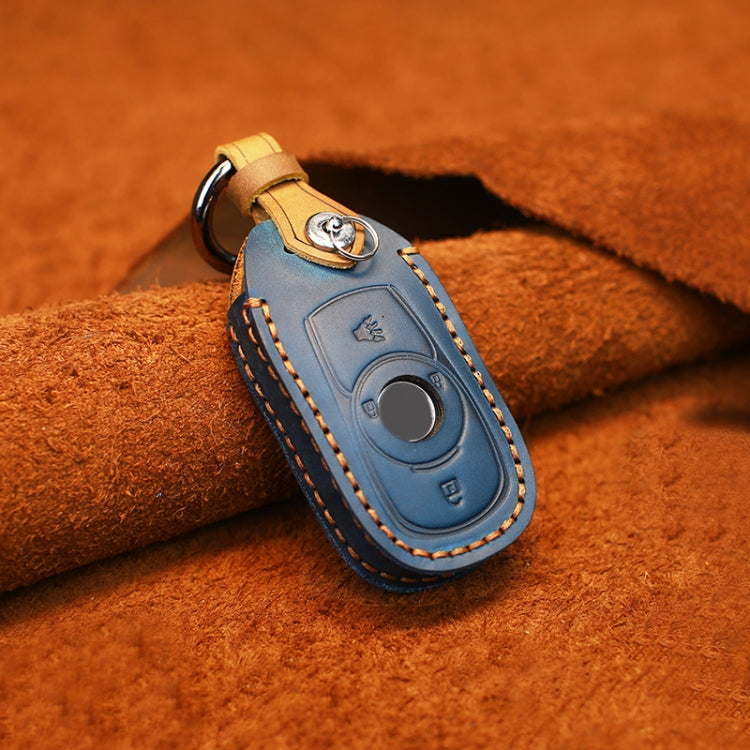For Buick Car Cowhide Leather Key Protective Cover Key Case, Four Keys Version (Blue) - Car Key Cases by PMC TechLife | Online Shopping South Africa | PMC TechLife | Buy Now Pay Later Mobicred