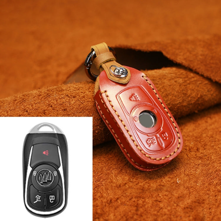For Buick Car Cowhide Leather Key Protective Cover Key Case, Five Keys Version (Red) - Car Key Cases by PMC TechLife | Online Shopping South Africa | PMC TechLife | Buy Now Pay Later Mobicred