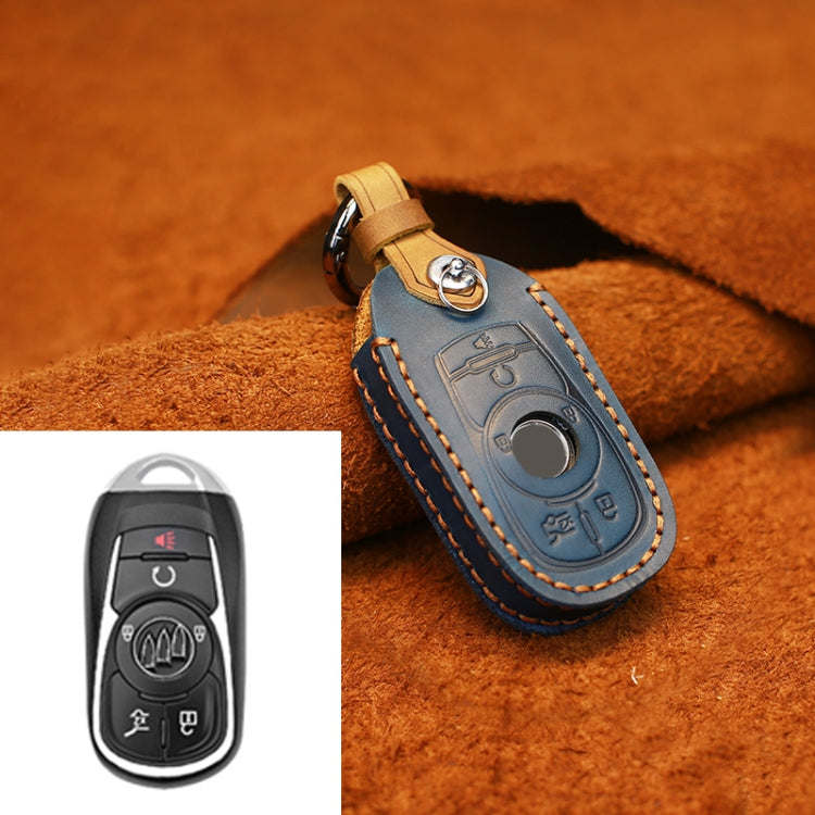 For Buick Car Cowhide Leather Key Protective Cover Key Case, Six Keys Version (Blue) - Car Key Cases by PMC TechLife | Online Shopping South Africa | PMC TechLife | Buy Now Pay Later Mobicred