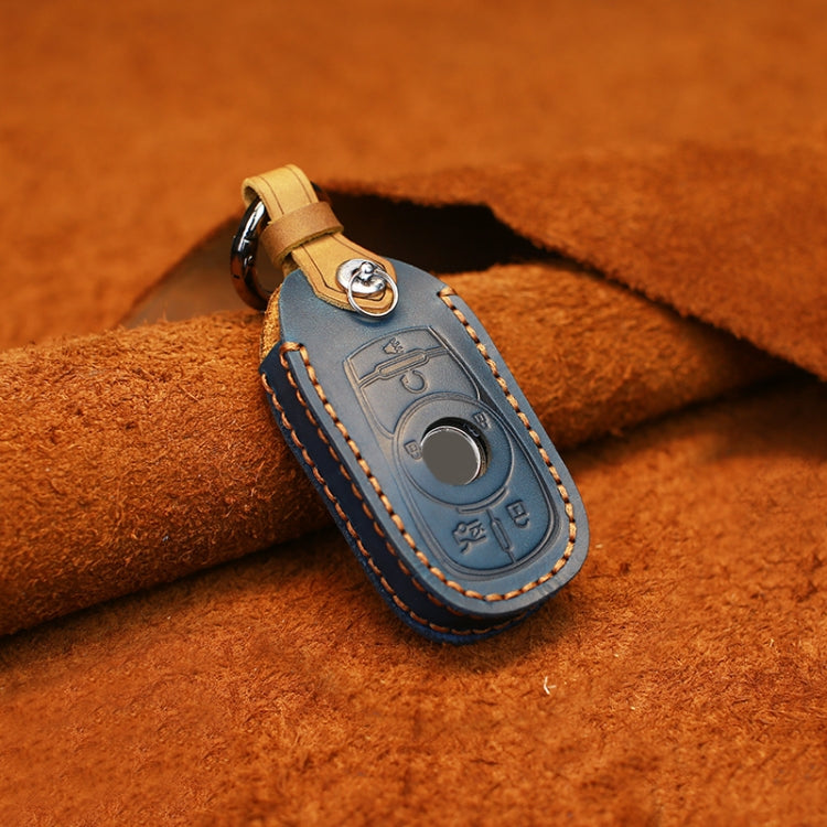 For Buick Car Cowhide Leather Key Protective Cover Key Case, Six Keys Version (Blue) - Car Key Cases by PMC TechLife | Online Shopping South Africa | PMC TechLife | Buy Now Pay Later Mobicred