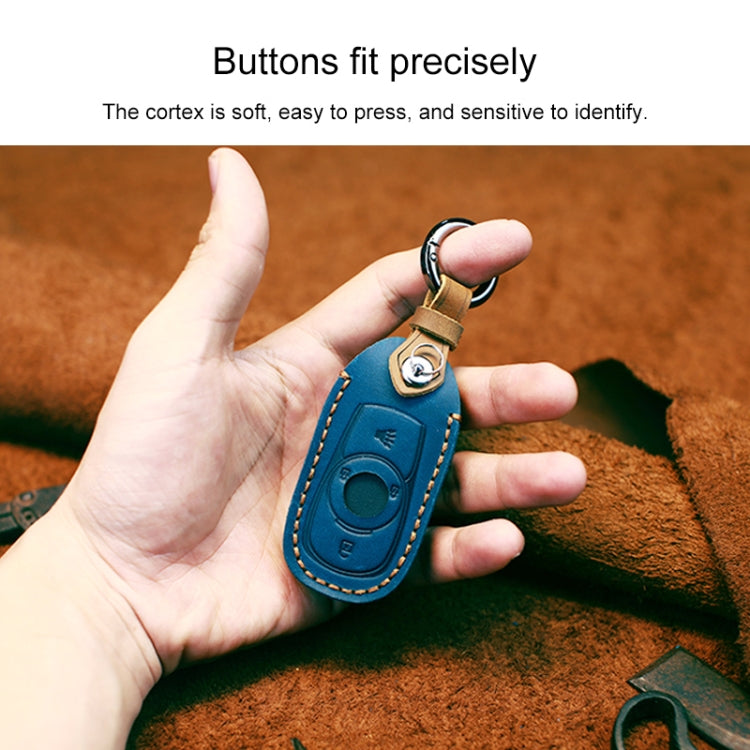 For Buick Car Cowhide Leather Key Protective Cover Key Case, Six Keys Version (Blue) - Car Key Cases by PMC TechLife | Online Shopping South Africa | PMC TechLife | Buy Now Pay Later Mobicred