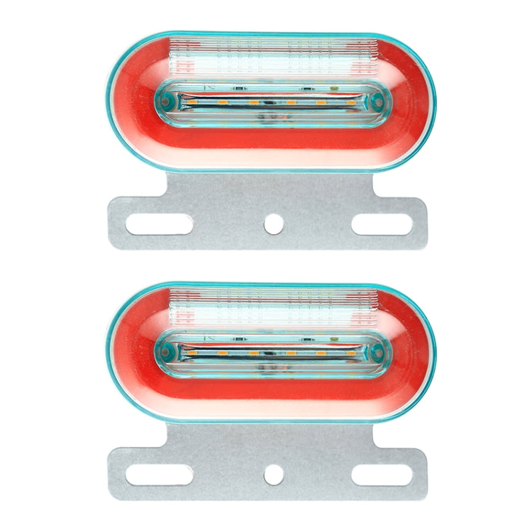 2 PCS 12V 12LED Car Oval Side Lamp(Red Light) - Warning Lights by PMC TechLife | Online Shopping South Africa | PMC TechLife | Buy Now Pay Later Mobicred