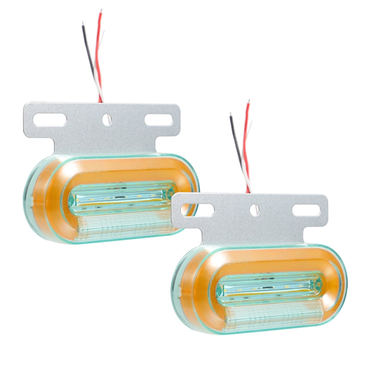 2 PCS 24V 12LED Car Oval Side Lamp (Yellow Light) - Warning Lights by PMC TechLife | Online Shopping South Africa | PMC TechLife | Buy Now Pay Later Mobicred