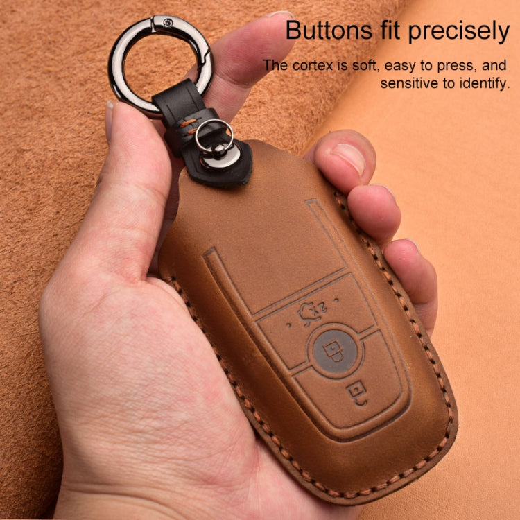 For Ford Car Cowhide Leather Key Protective Cover Key Case, Four Keys Version (Red) - Car Key Cases by PMC Jewellery | Online Shopping South Africa | PMC Jewellery | Buy Now Pay Later Mobicred