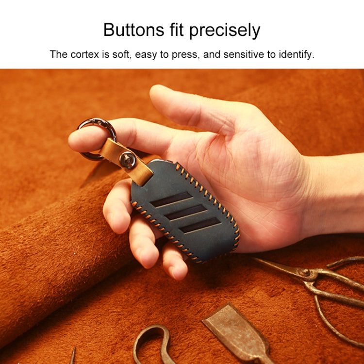 For Kia Car Cowhide Leather Key Protective Cover Key Case, Square Version (Brown) - free shipping - PMC Jewellery - Order now!