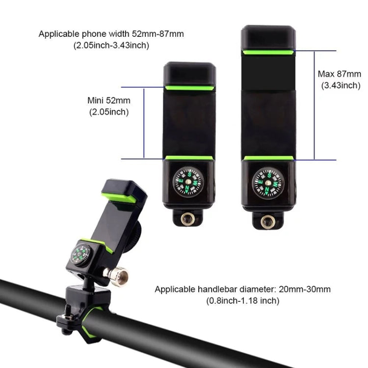 Bicycle / Motorcycle Anti-theft Anti-take Off Mobile Phone Holder with Light (Black) - Retaining Clips by PMC TechLife | Online Shopping South Africa | PMC TechLife | Buy Now Pay Later Mobicred