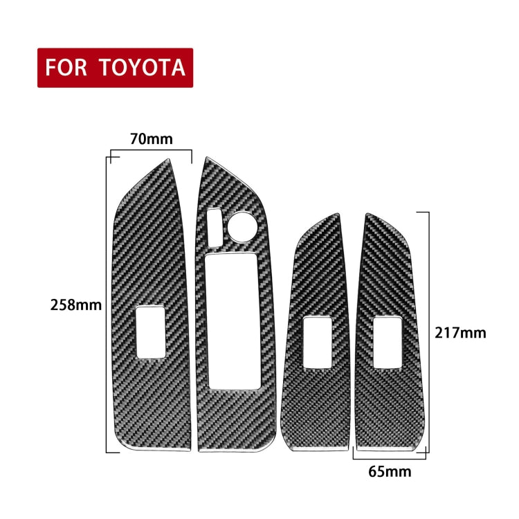 Car Carbon Fiber Window Glass Lift Decorative Sticker for Toyota Highlander 2014-2019, Left Drive - Car Interior Mouldings by PMC Jewellery | Online Shopping South Africa | PMC Jewellery | Buy Now Pay Later Mobicred