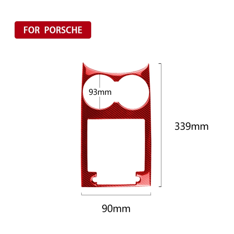 Car Carbon Fiber Water Cup Holder Panel Decorative Sticker for Porsche Macan 2014-2021, Left and Right Drive Universal (Red) - Car Interior Mouldings by PMC Jewellery | Online Shopping South Africa | PMC Jewellery | Buy Now Pay Later Mobicred