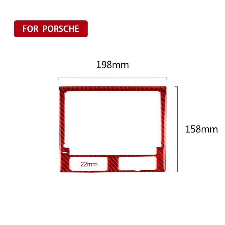 Car Carbon Fiber Navigation Panel Decorative Sticker for Porsche Macan 2014-2018, Left and Right Drive Universal (Red) - Car Interior Mouldings by PMC TechLife | Online Shopping South Africa | PMC TechLife | Buy Now Pay Later Mobicred