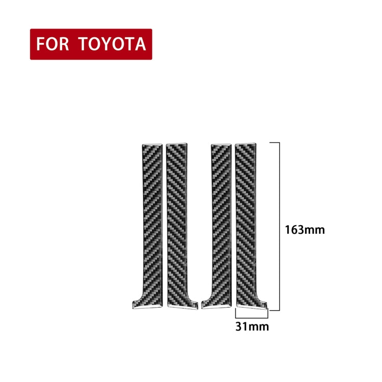 4 PCS / Set Carbon Fiber Car Inner Handle Decorative Sticker for Toyota Tundra 2014-2018, Left Right Driving Universal - Car Interior Mouldings by PMC Jewellery | Online Shopping South Africa | PMC Jewellery | Buy Now Pay Later Mobicred