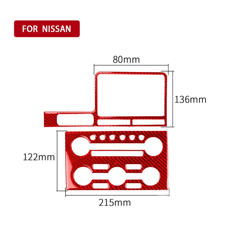 2 PCS / Set Carbon Fiber Car Navigation Instrument Decorative Sticker for Nissan GTR R35 2008-2016, Left Driving (Red) - Car Interior Mouldings by PMC Jewellery | Online Shopping South Africa | PMC Jewellery | Buy Now Pay Later Mobicred