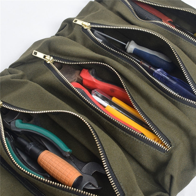 Car Auto Multi-function Canvas Storage Bag Portable Tool Bag Hanging Pocket Bag (Army Green) - Seat Accessories by PMC TechLife | Online Shopping South Africa | PMC TechLife | Buy Now Pay Later Mobicred