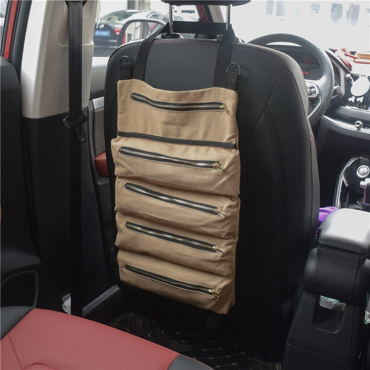 Car Auto Multi-function Canvas Storage Bag Portable Tool Bag Hanging Pocket Bag (Army Green) - Seat Accessories by PMC TechLife | Online Shopping South Africa | PMC TechLife | Buy Now Pay Later Mobicred
