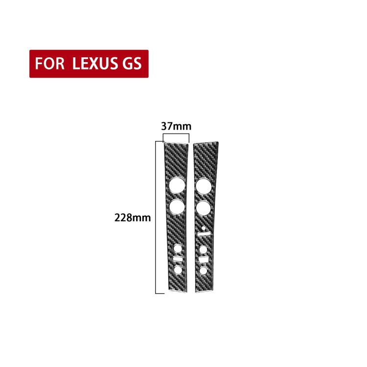 2 PCS / Set Carbon Fiber Car Central Control Panel A Version Decorative Sticker for Lexus GS 2006-2011,Left and Right Drive Universal - Car Interior Mouldings by PMC Jewellery | Online Shopping South Africa | PMC Jewellery | Buy Now Pay Later Mobicred