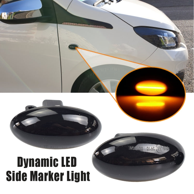 2pcs For Peugeot 1007 Car Dynamic LED Fender Side Light 817300H010 (Transparent Black) - Arrow Turn Lights by PMC Jewellery | Online Shopping South Africa | PMC Jewellery | Buy Now Pay Later Mobicred