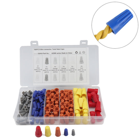 160 PCS Car Electrical Wire Nuts Crimp Wire Terminal Wire Connect Assortment Kit - Booster Cable & Clip by PMC Jewellery | Online Shopping South Africa | PMC Jewellery | Buy Now Pay Later Mobicred